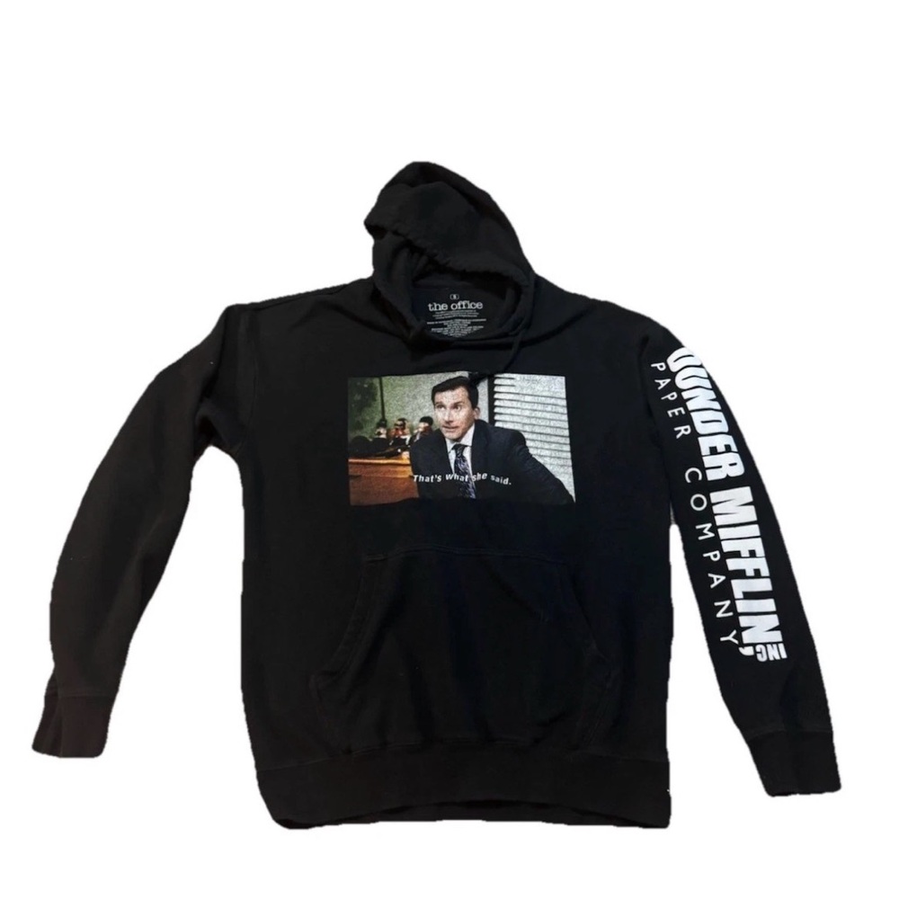 Black Graphic Pullover Hoodie
